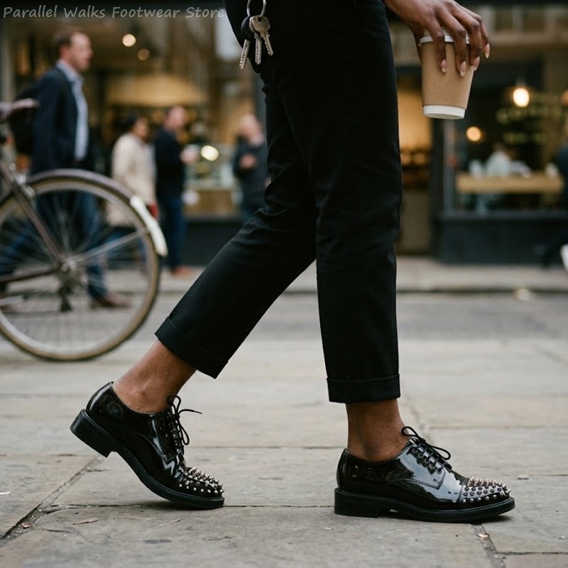 Men Shoes For Wedding - Мужские туфли-лоферы из лакированной кожи с