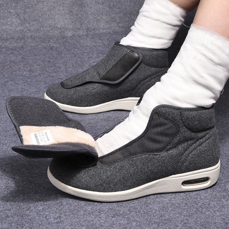 Men'S Shoes For Wide Feet - Зимние ортопедические бархатные туфли для широкой