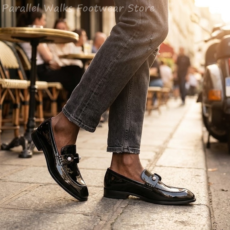 Мужские черные лоферы из искус – обзор и цена Men Shoes For Wedding